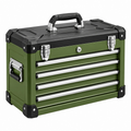 Caja de herramientas 51 x 25 x 38 cm de metal verde con cajones y cierre