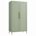 Armario 80 x 50 x 180 cm de madera verde salvia con 2 puertas estilo moderno