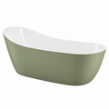 Bañera exenta 170 x 75 cm de acrílico verde y blanco de estilo contemporáneo